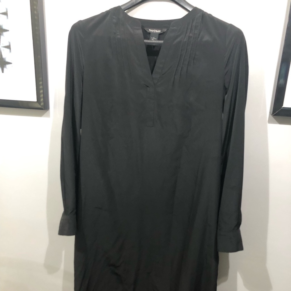 White House Black Market basic silk shirt dress, size 6